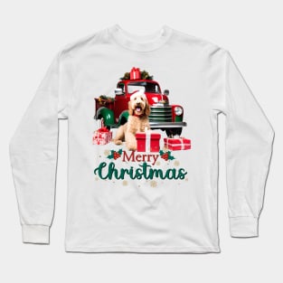 Goldendoodle Merry Christmas Truck Long Sleeve T-Shirt